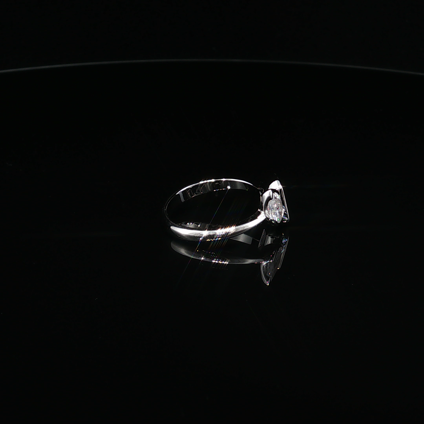 Emerald and Pear Cut Zirconium Toi et Moi Bypass Ring in Premium Sterling Silver