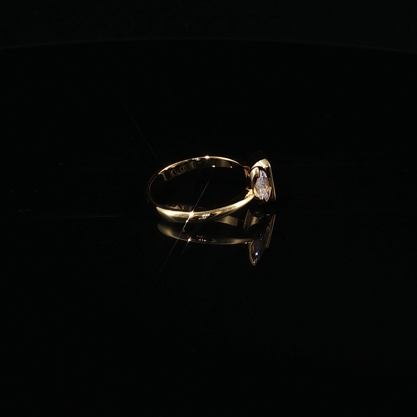 Yellow Gold Plated Silver 925 Toi et Moi Pear Zirconium and Emerald-Cut Citrine Ring