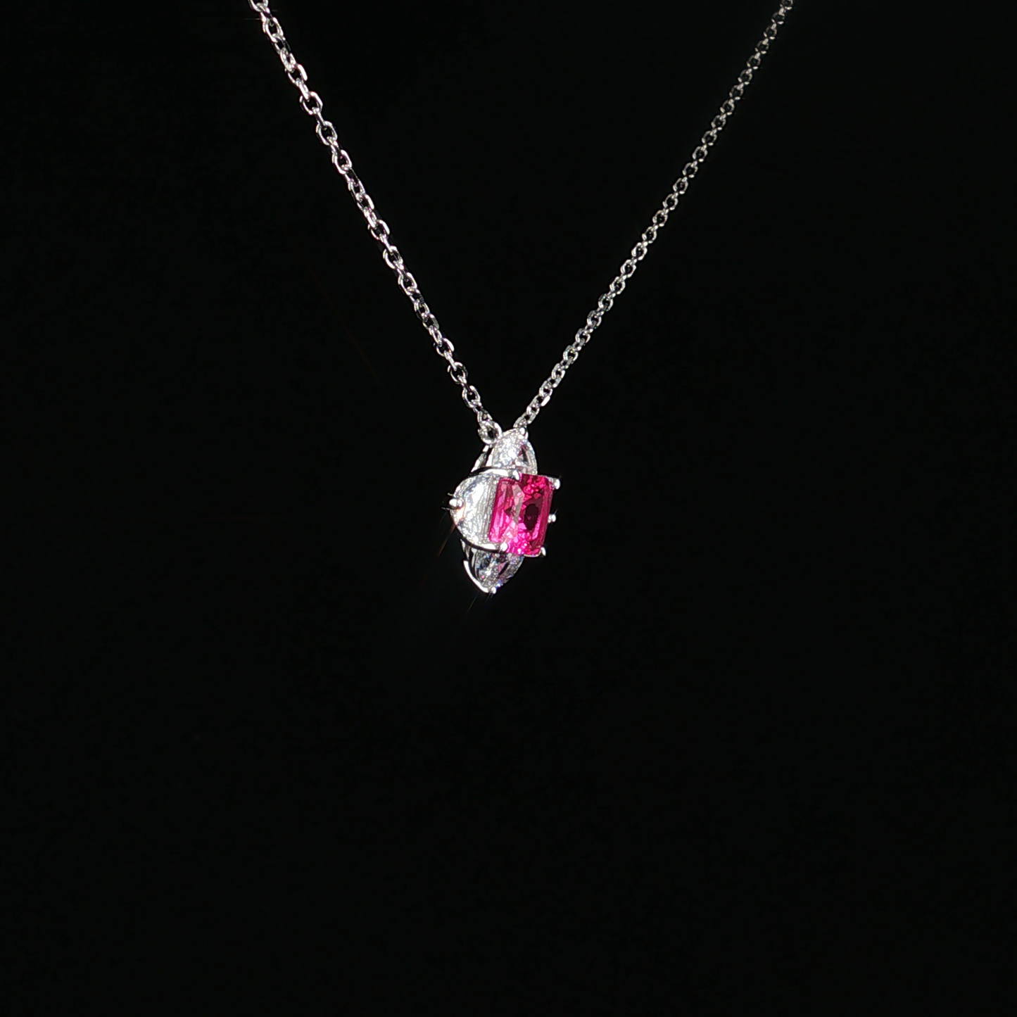 Alexandrite Quatrefoil Pendant Necklace in Sterling Silver