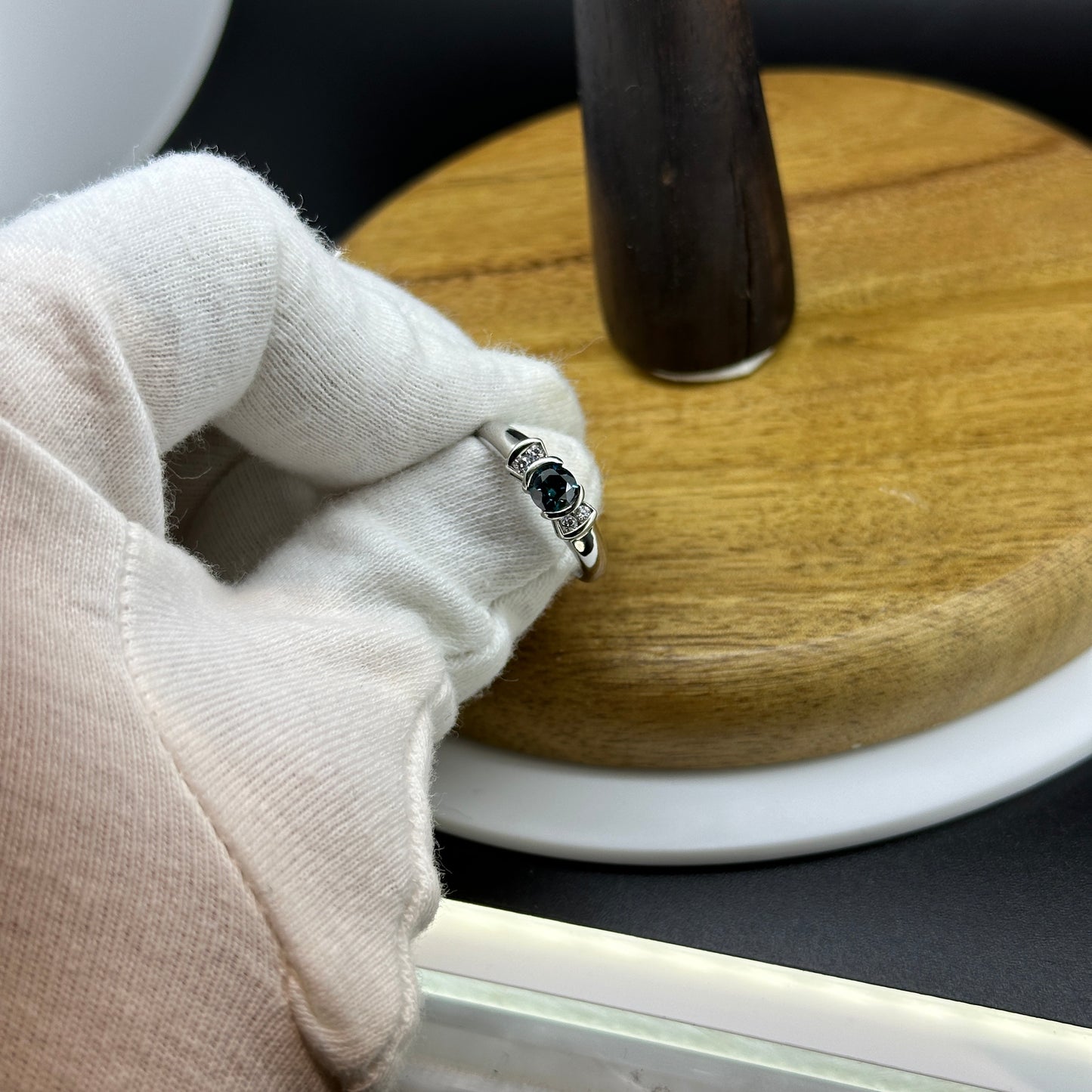 Blue Diamond Gold Ring