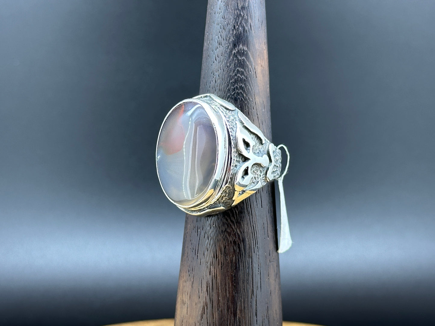 Yemen agate silver ring