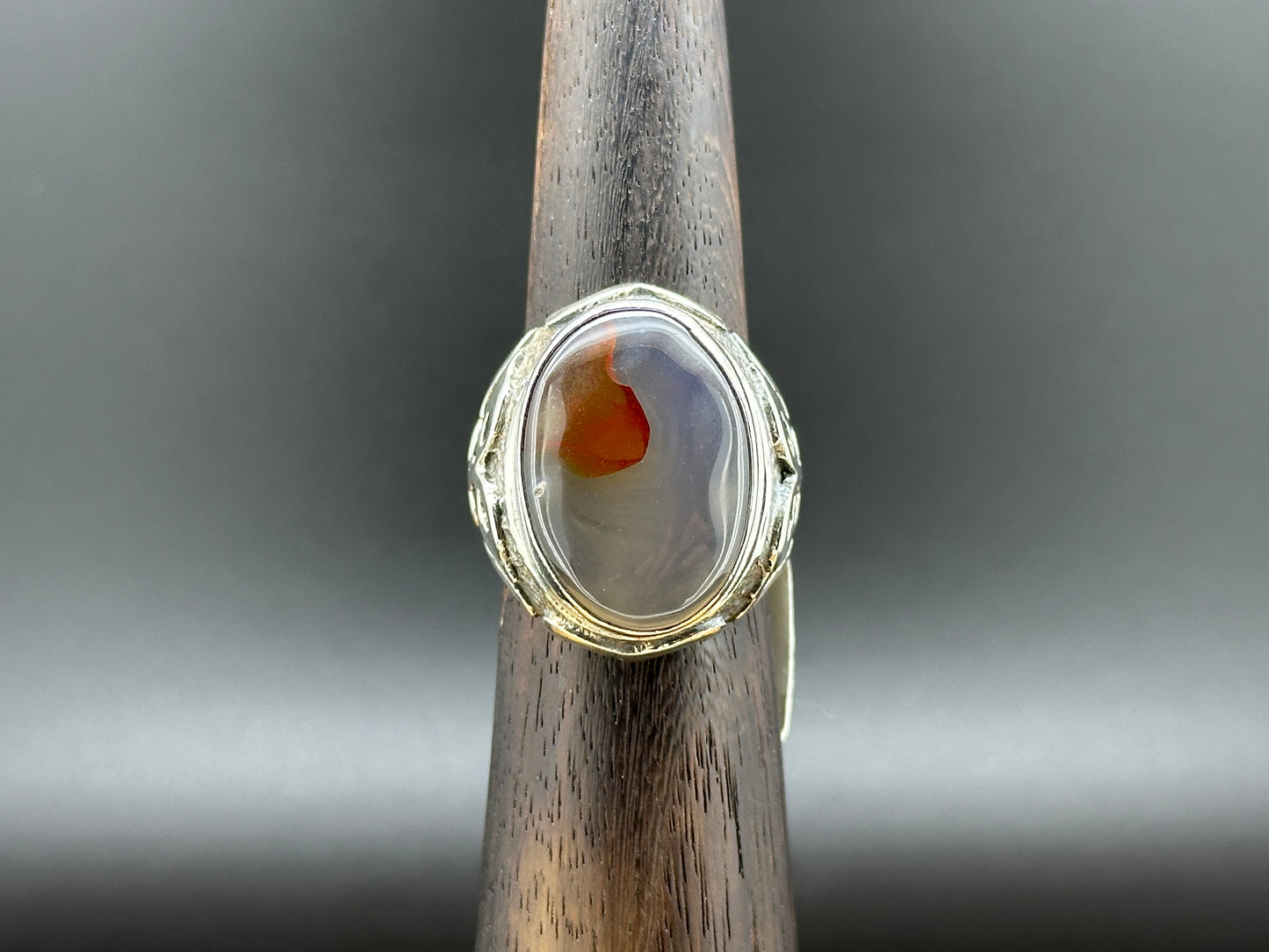 Yemen agate silver ring