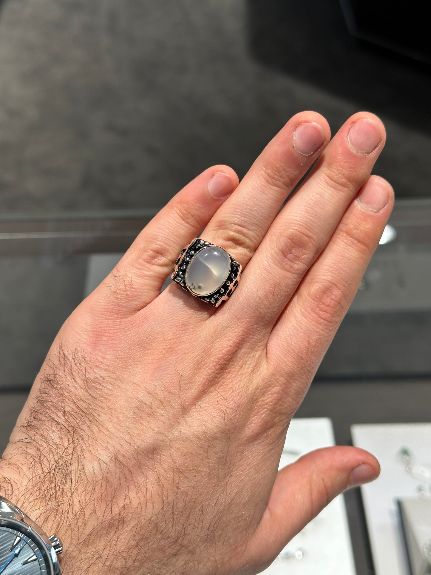 Agate men ring