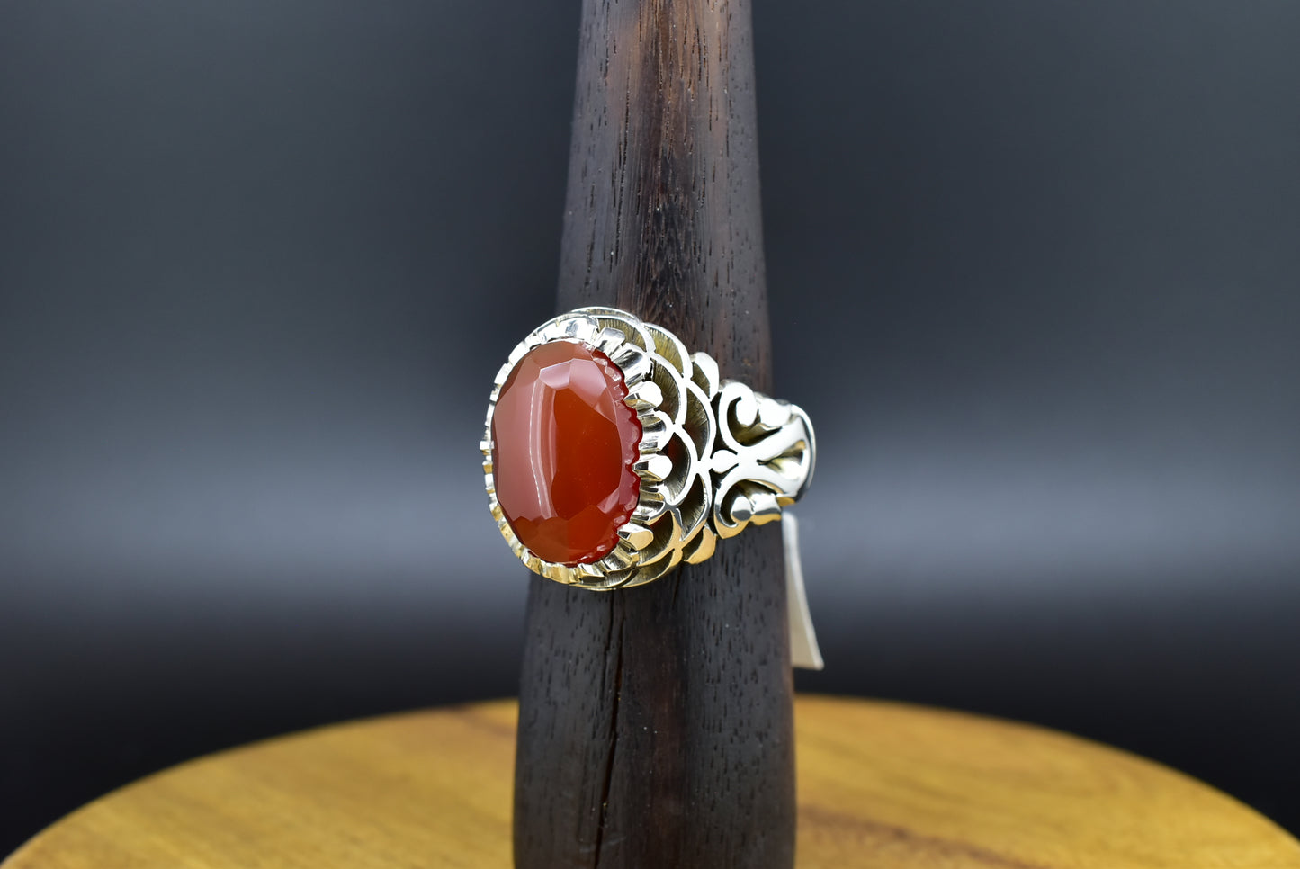 Yemen agate silver ring