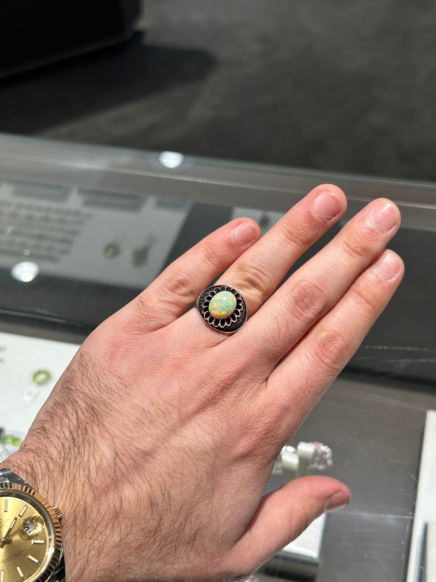 Opal Silver ring