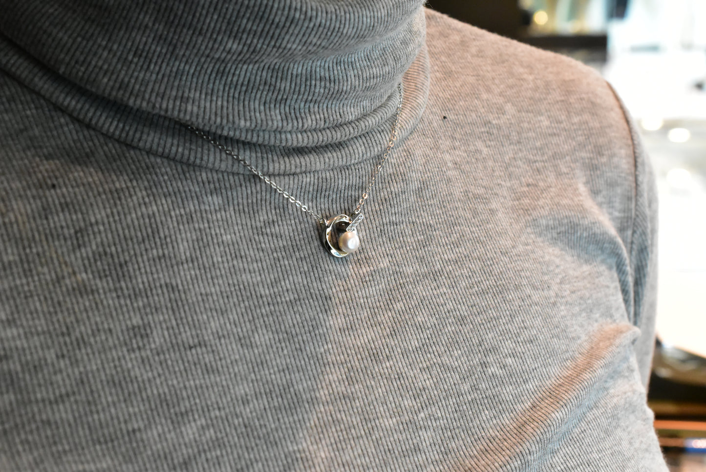 Pear Silver Necklace