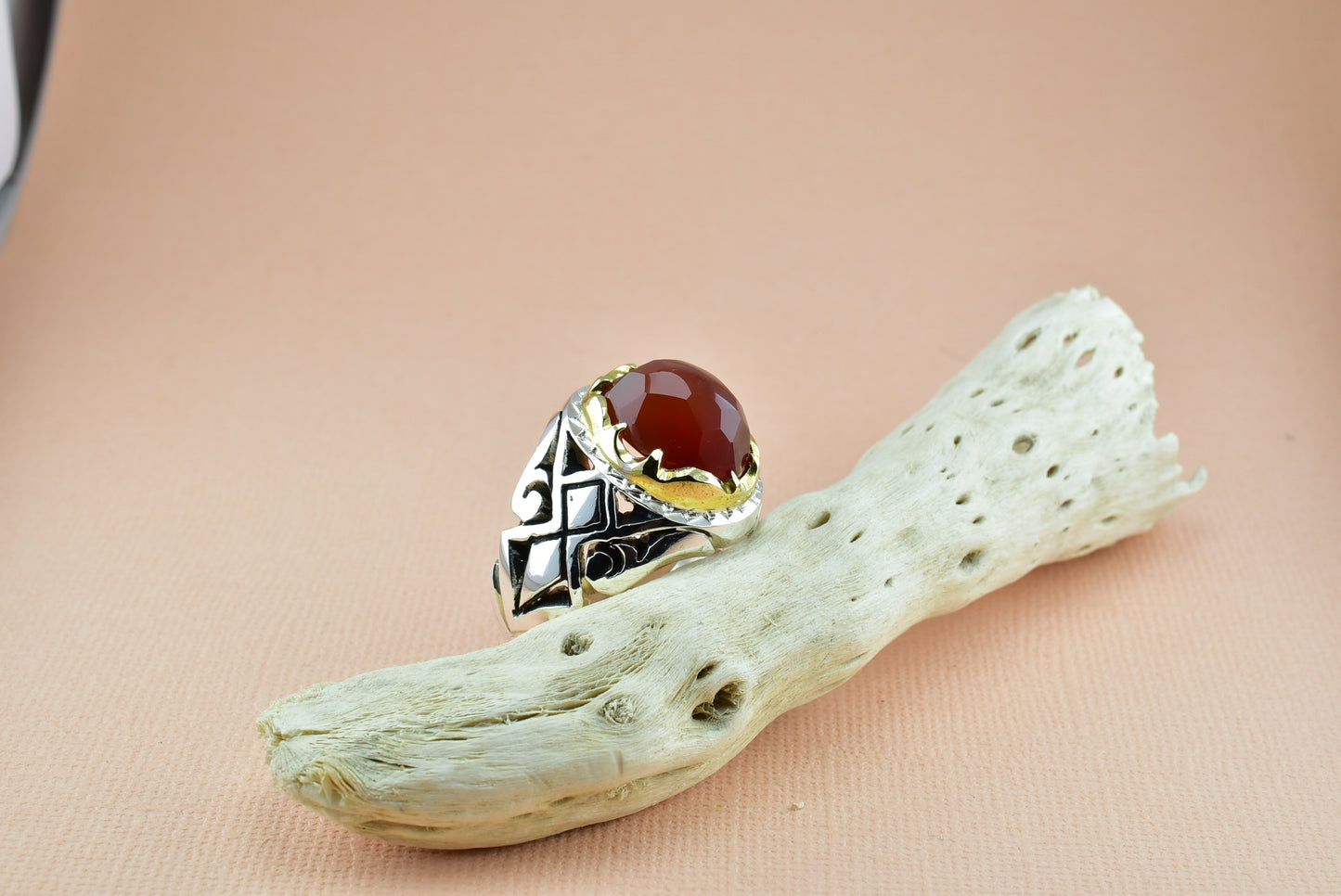 Carnelian Agate Silver Ring