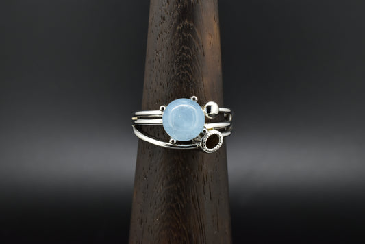 Aqua Silver ring