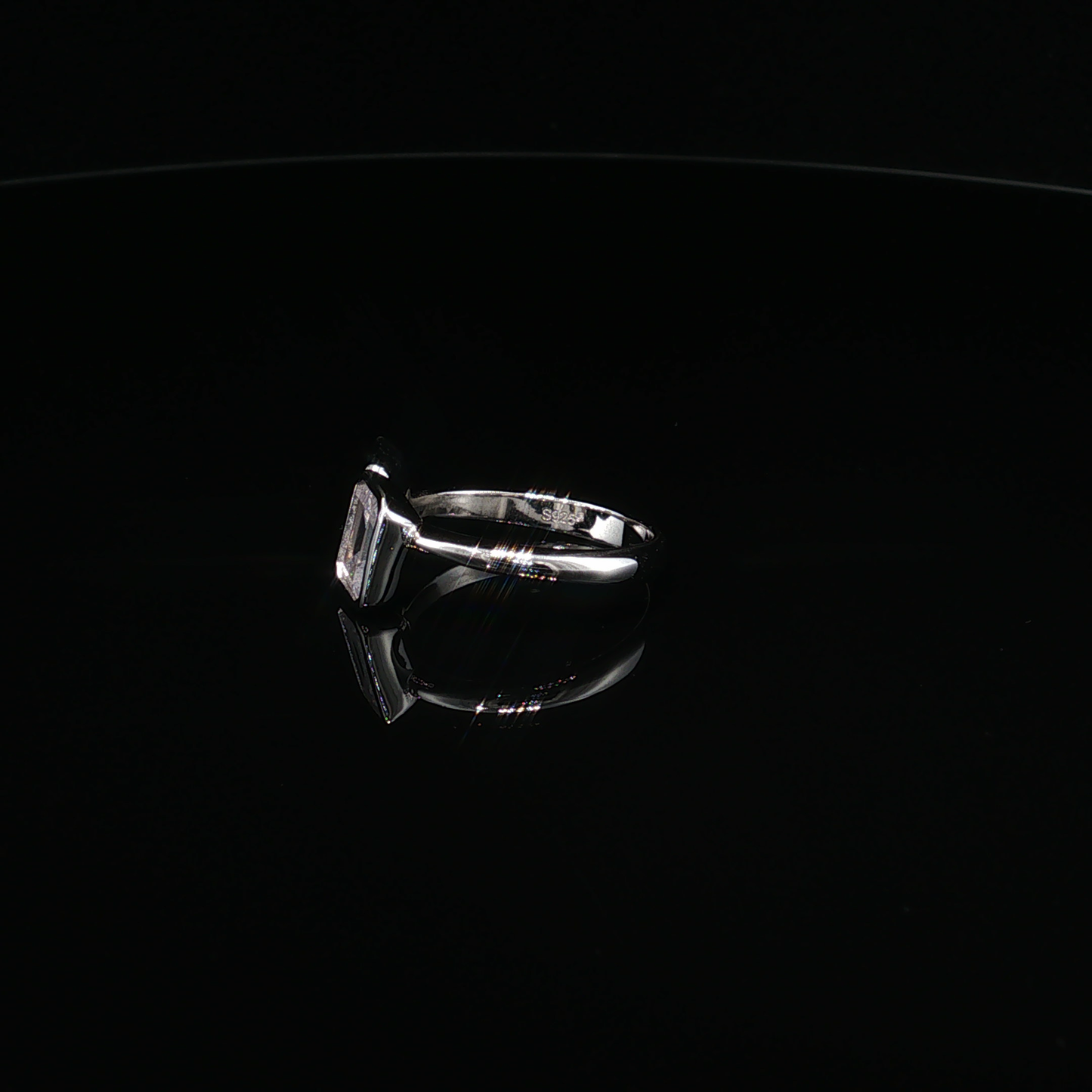 Emerald and Pear Cut Zirconium Toi et Moi Bypass Ring in Premium Sterling Silver