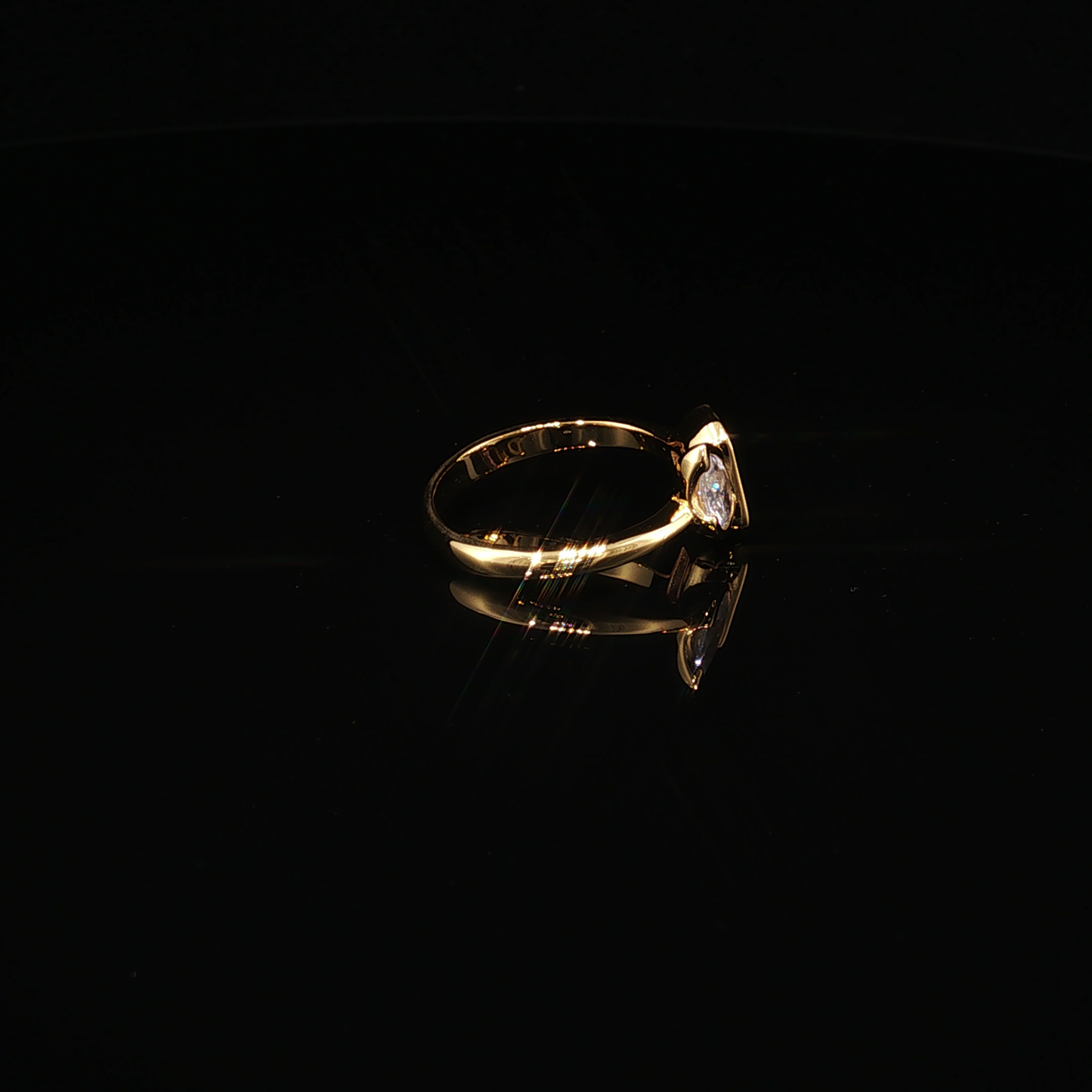 Emerald-Cut Tourmaline and Pear-Cut Zirconium Toi et Moi Ring