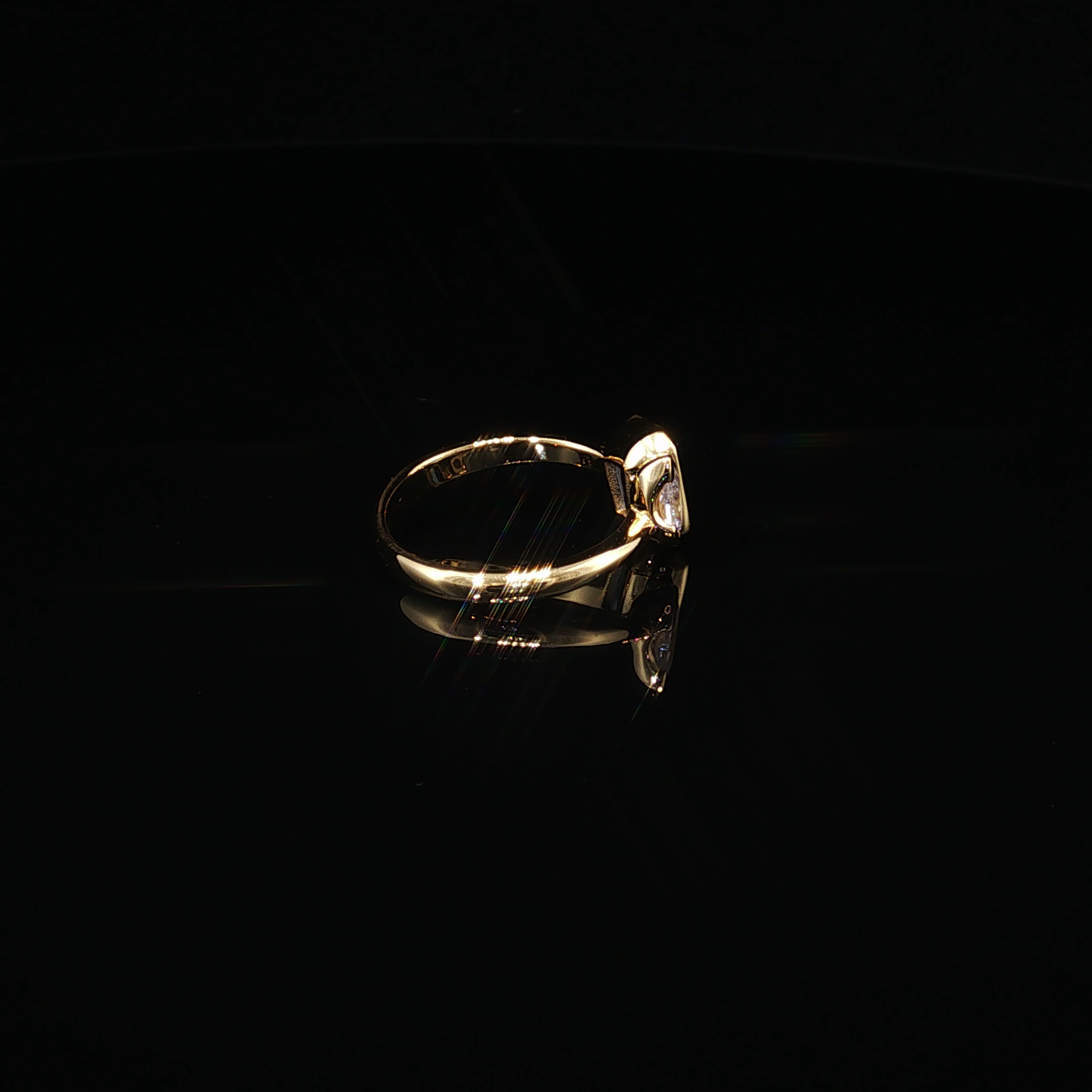 Emerald-Cut London Blue Topaz and Pear Zirconium Yellow Gold Plated Premium Sterling Silver Toi et Moi Ring