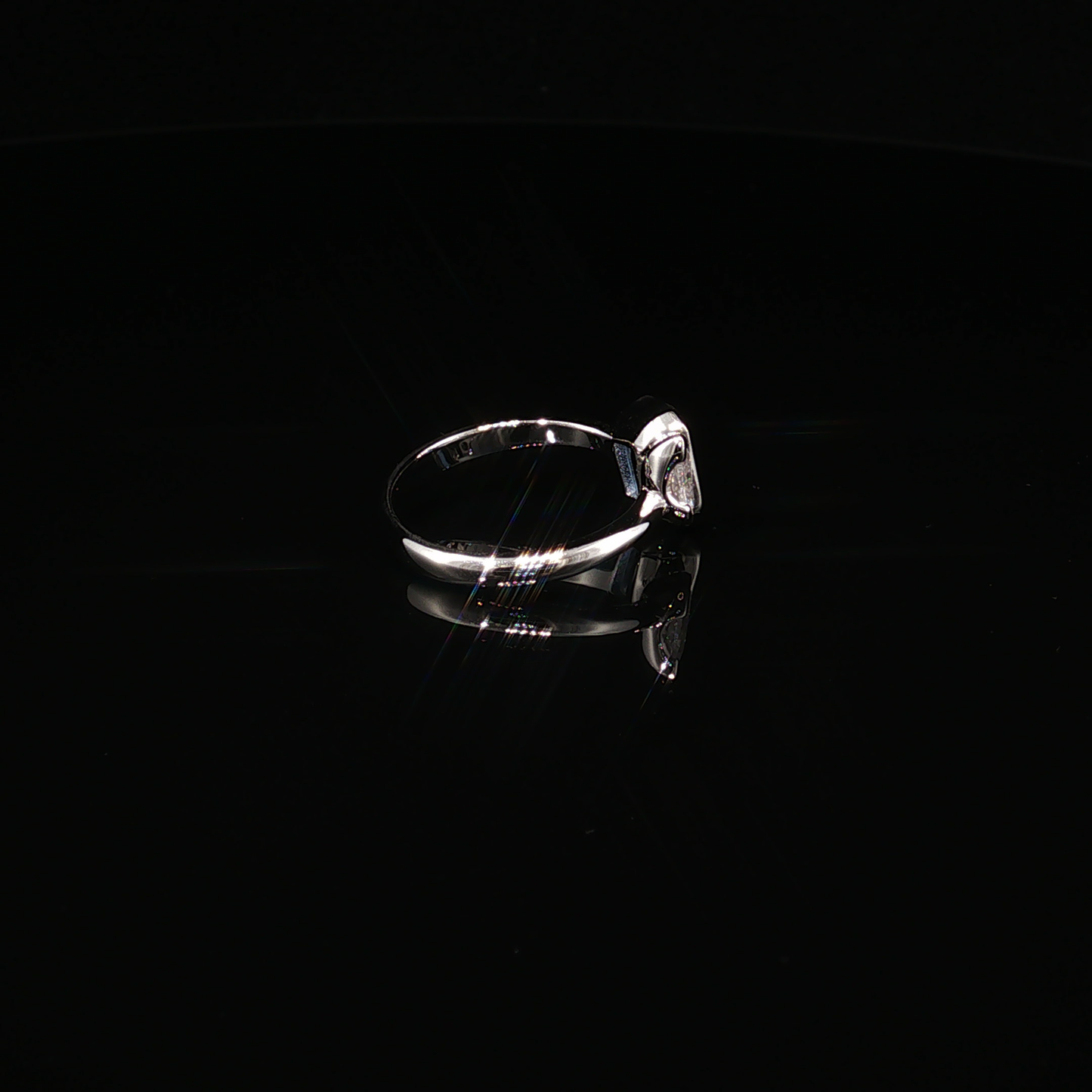 Premium Sterling Silver Toi et Moi Ring with Emerald-Cut London Blue Topaz and Pear Zirconium