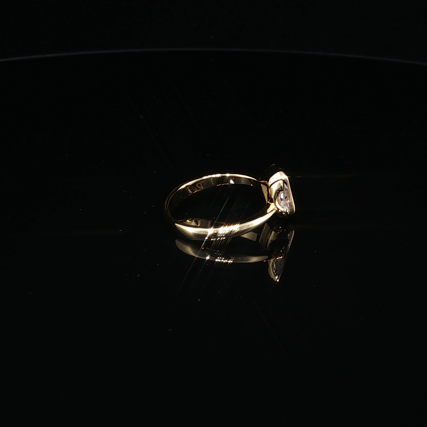 Yellow Gold Plated Silver 925 Toi et Moi Emerald and Pear Cut Zirconium Ring