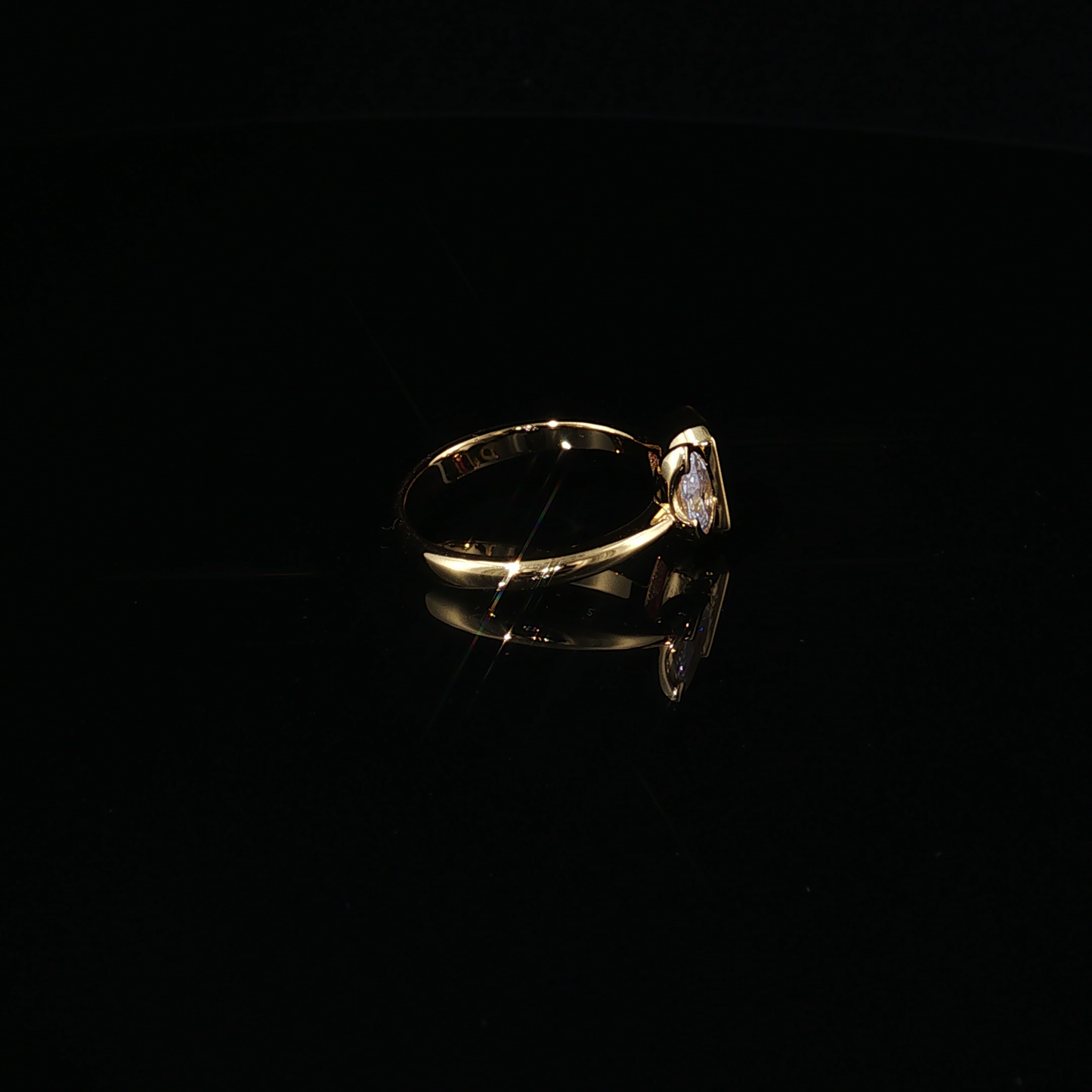 Emerald-Cut Ruby and Pear-Cut Zirconium Toi et Moi Ring in Yellow Gold Plated Premium Sterling Silver