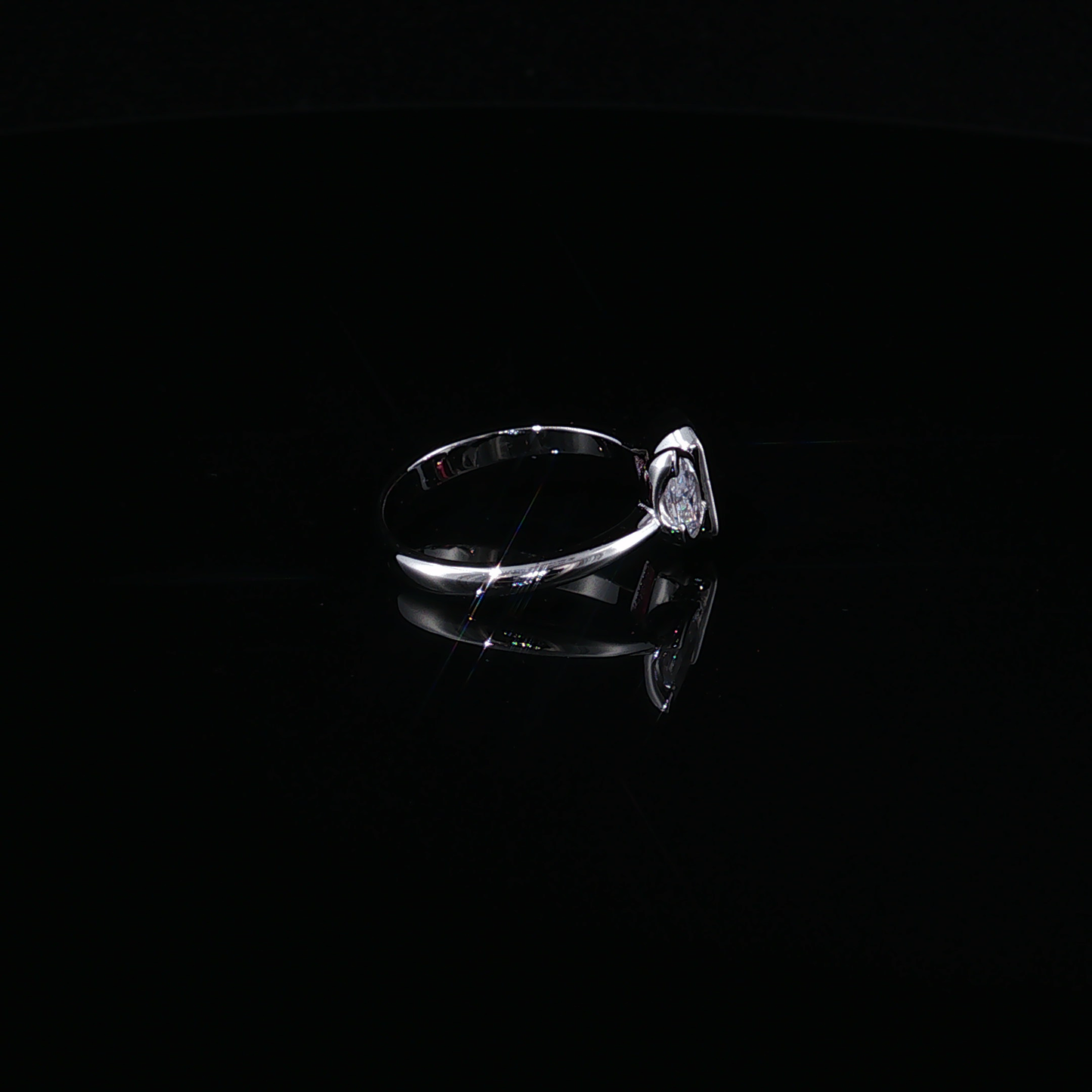 Emerald-Cut Ruby and Pear Zirconium Two-Stone Cocktail Ring in Silver 925