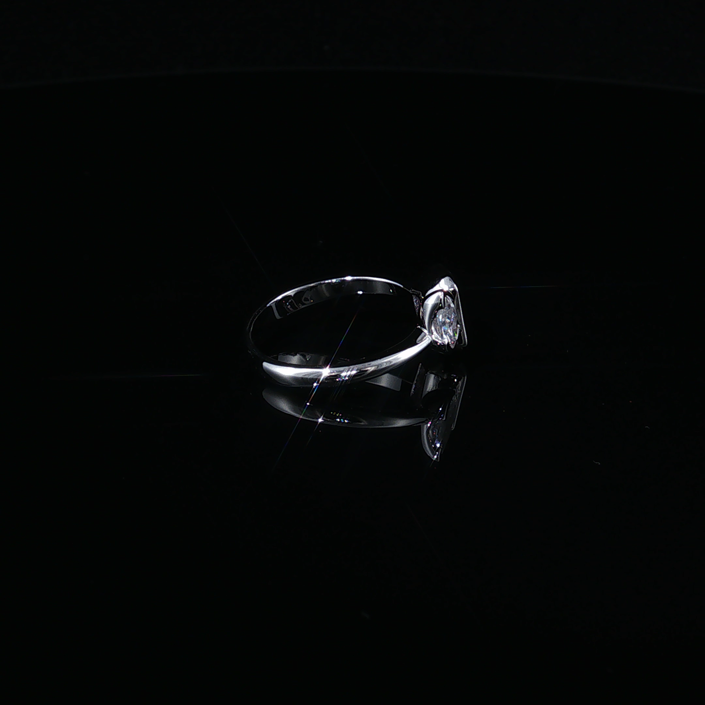 Premium Sterling Silver  Toi et Moi Ring with Emerald-Cut Alexandrite and Pear-Cut  White Zirconium