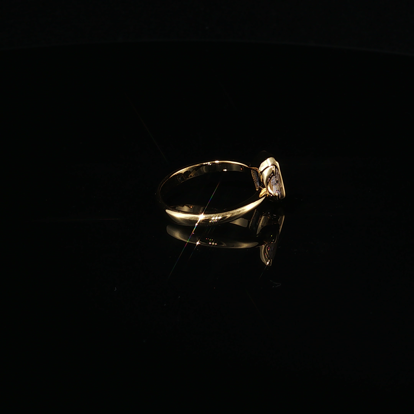 Emerald-Cut Blue Sapphire and Pear-Cut Zirconium Toi et Moi Ring in Luxe Yellow Gold Premium Sterling Silver