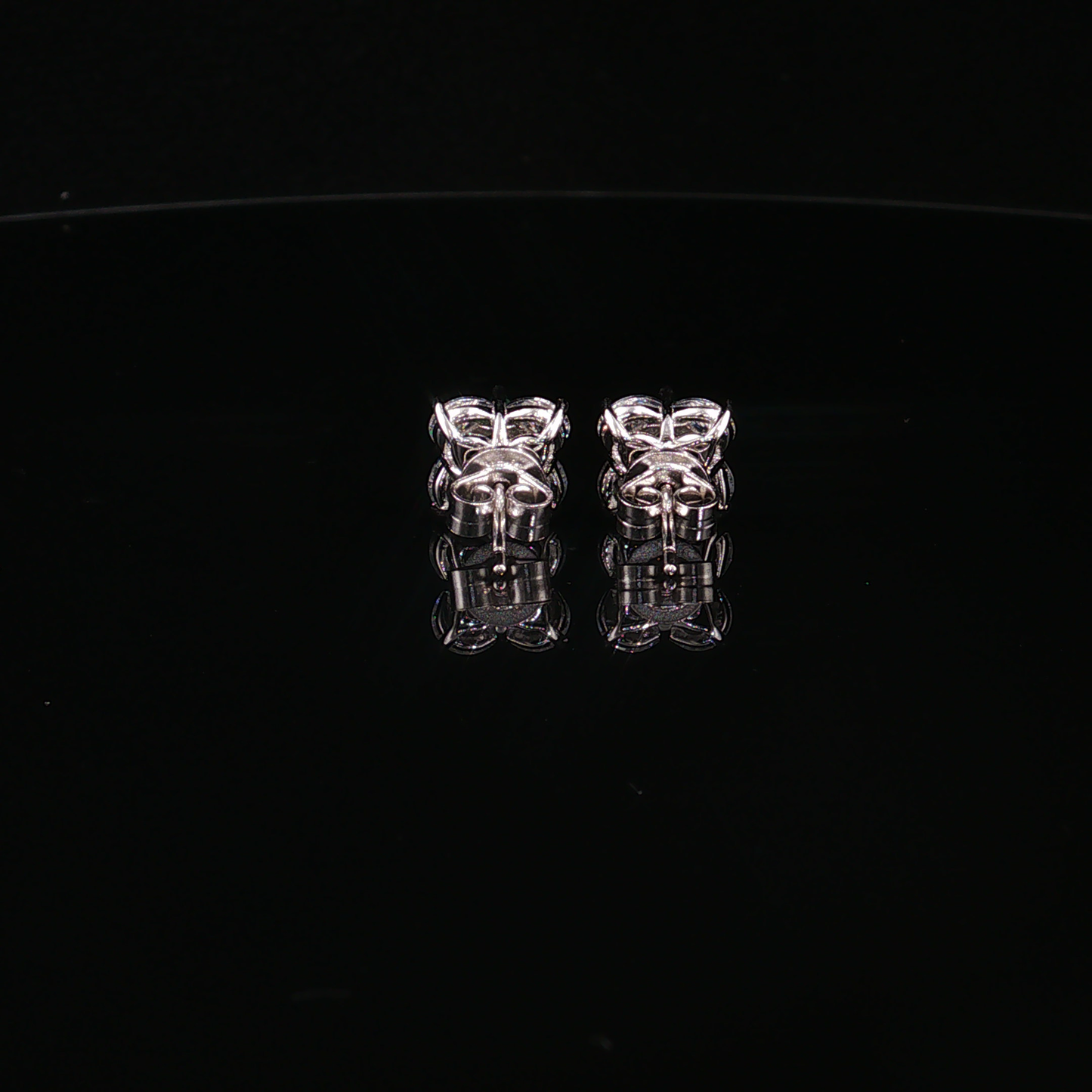 Square Emerald and Cubic Zirconia Cluster Stud Earrings in Premium Sterling Silver