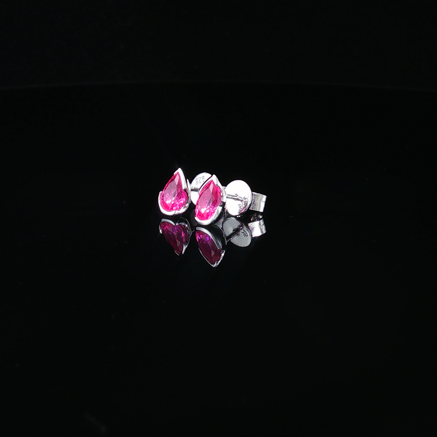 Pear-Cut Alexandrite Stud Earrings in Preimum Sterling Silver