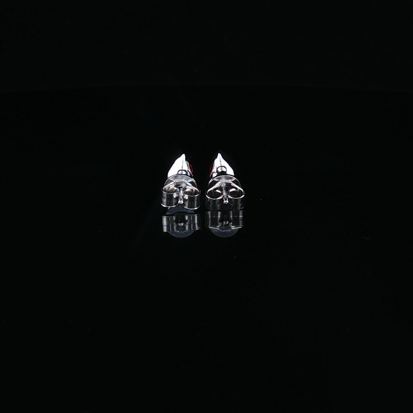 Pear-Shaped Ruby Stud Earrings in premium Sterling silver