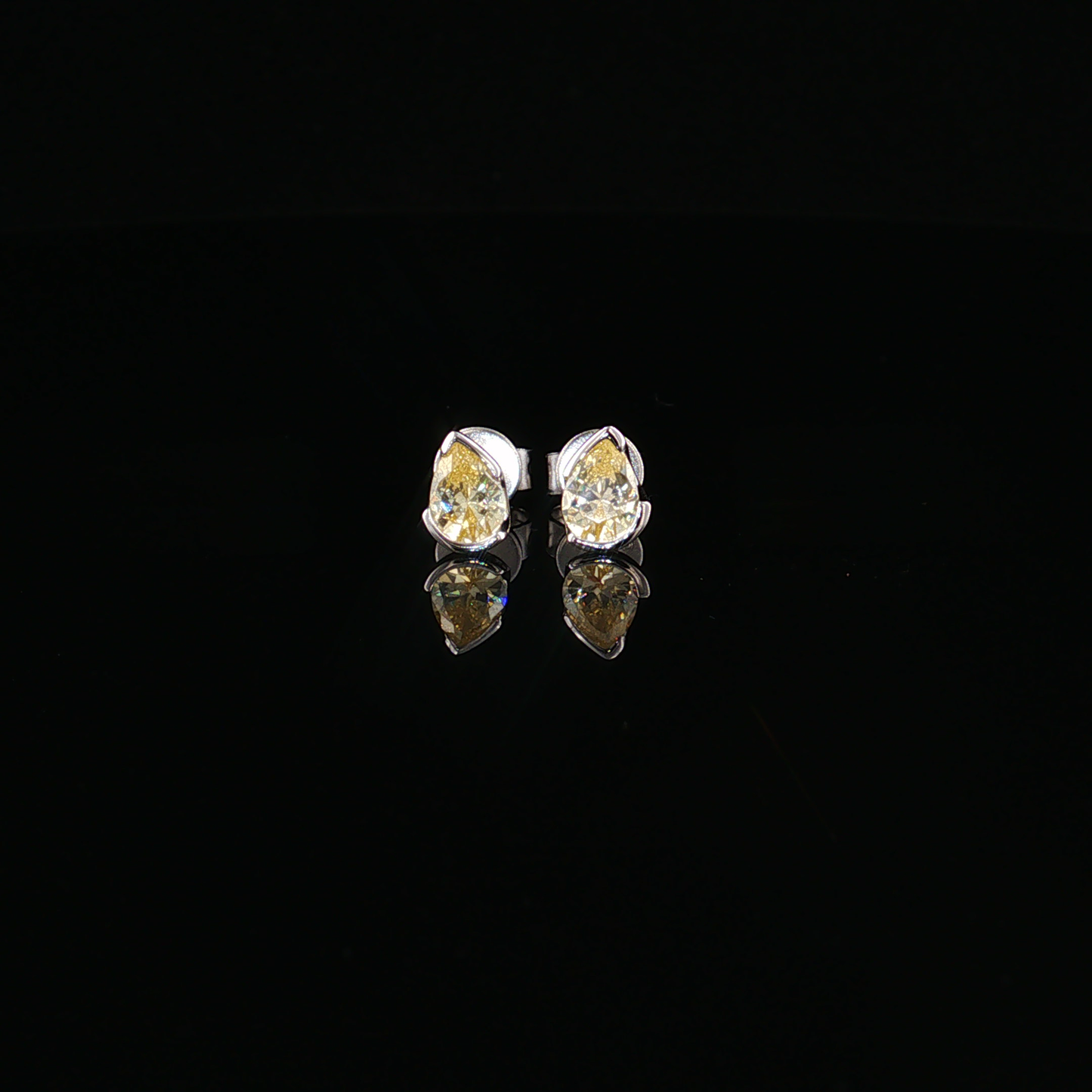 Pear Cut Fancy Intense Yellow Topaz Premium Sterling Silver