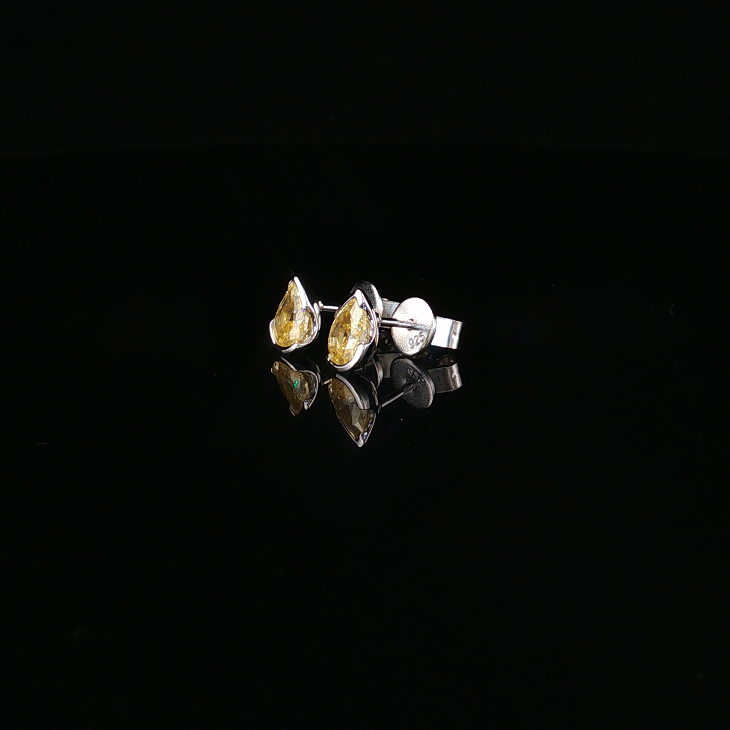 Pear Cut Fancy Intense Yellow Topaz Premium Sterling Silver
