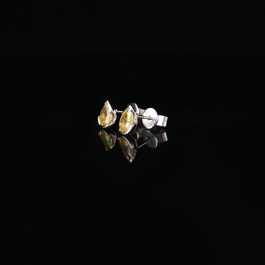 Pear Cut Fancy Intense Yellow Topaz Premium Sterling Silver