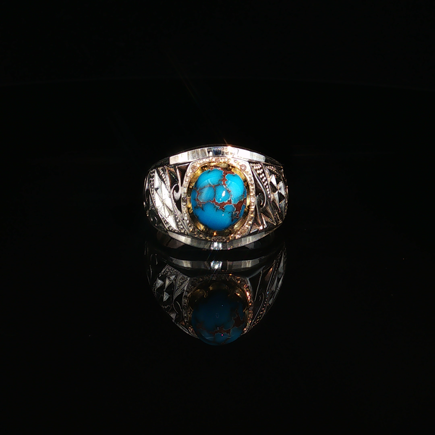 Neshabour Turquoise Ring in Premium Sterling silver