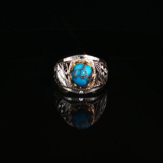 Neshabour Turquoise Ring in Premium Sterling silver