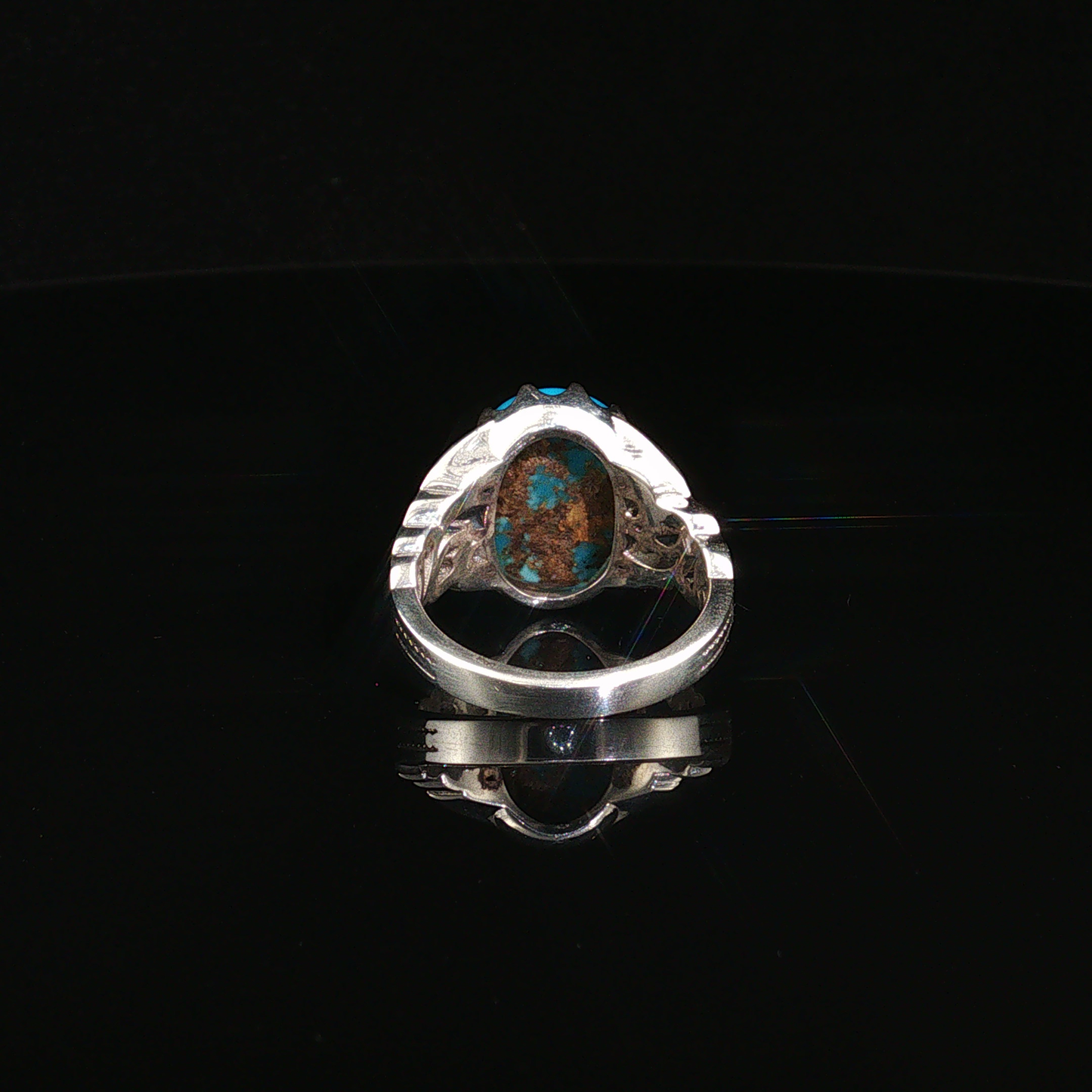 Oval Neshabour Turquoise Sterling Silver Statement Ring