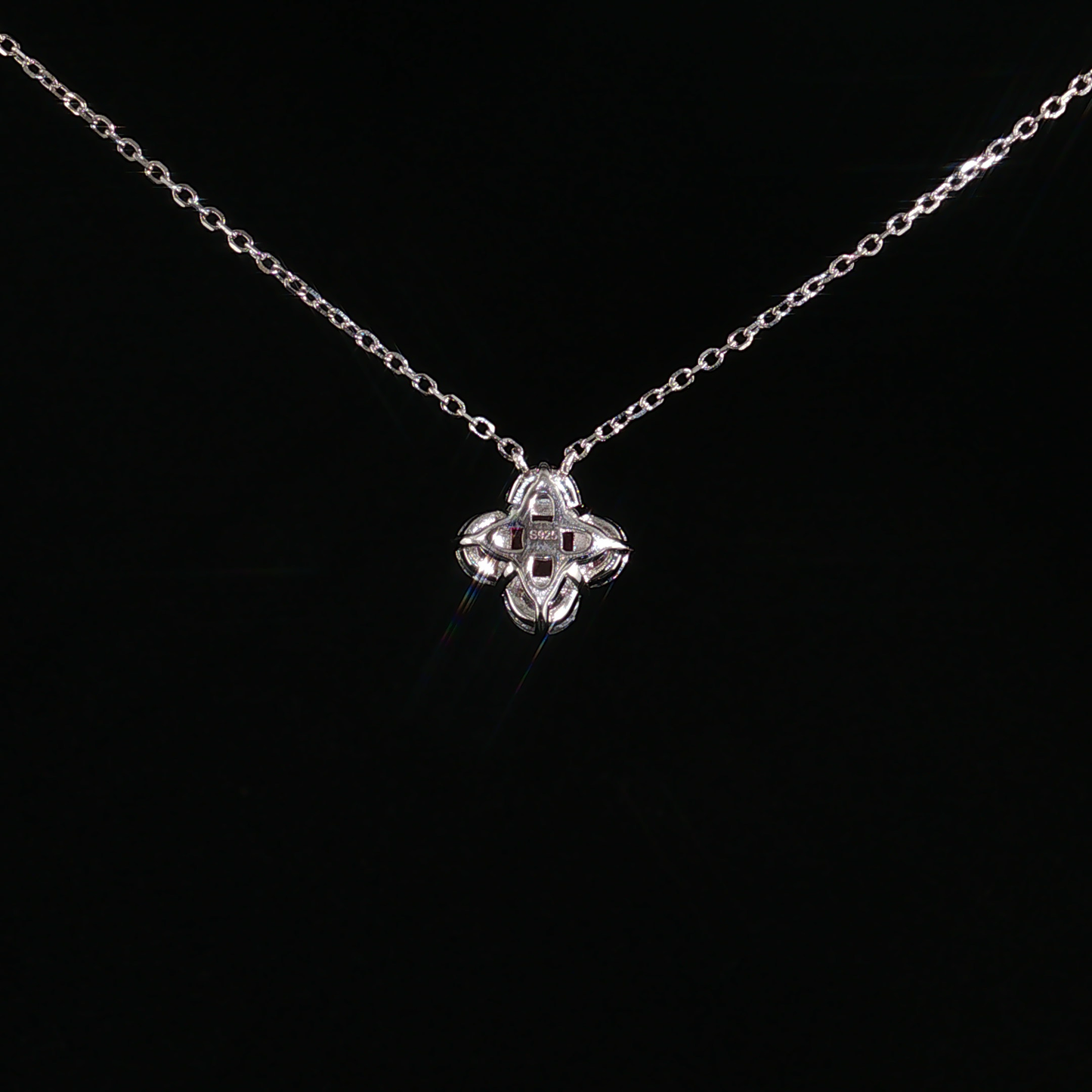 Ruby Clover Pendant in Premium Streling Silver
