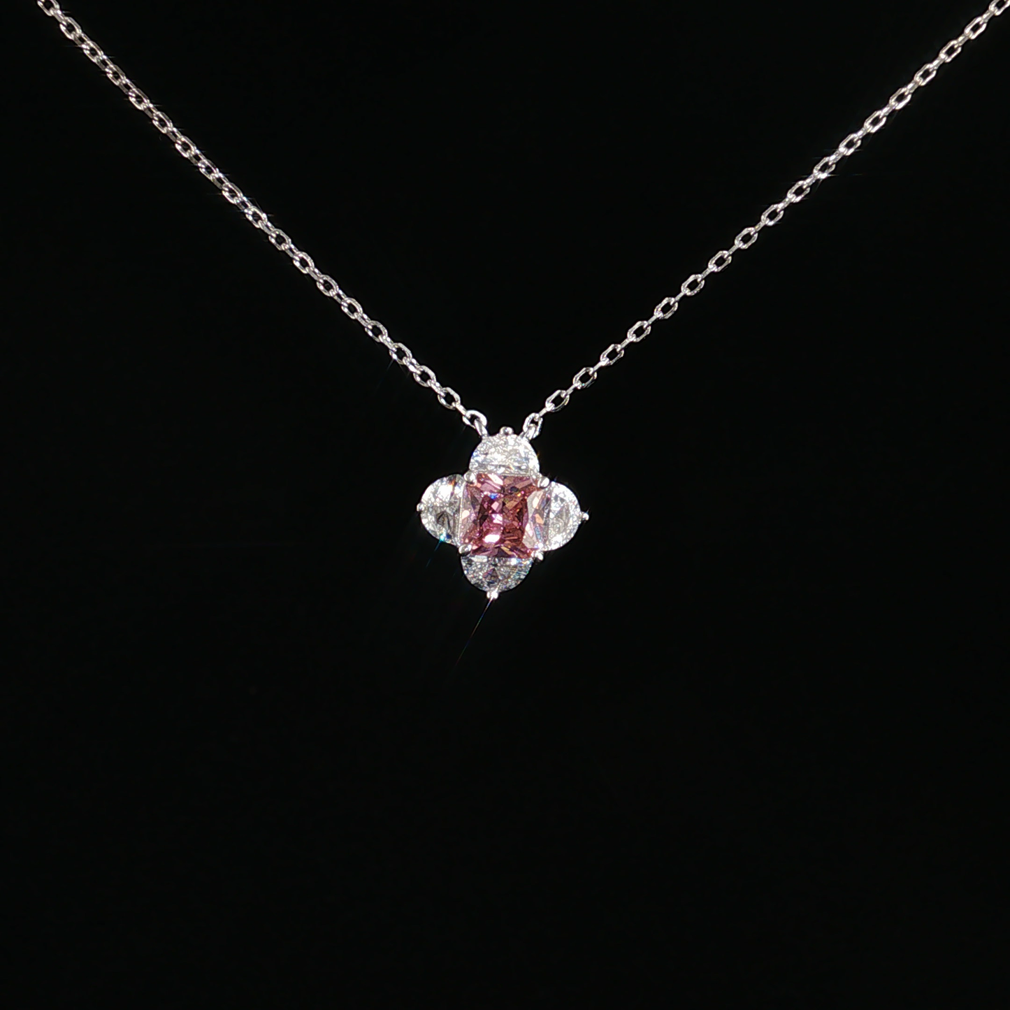 Tourmaline Floral Pendant Sterling Silver Necklace