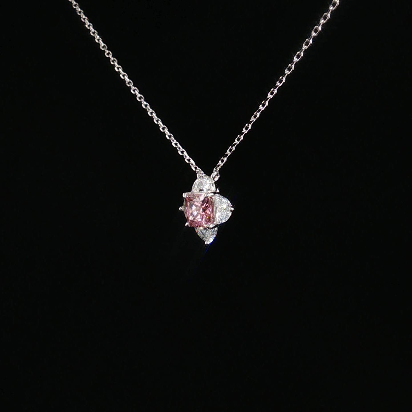 Tourmaline Floral Pendant Sterling Silver Necklace