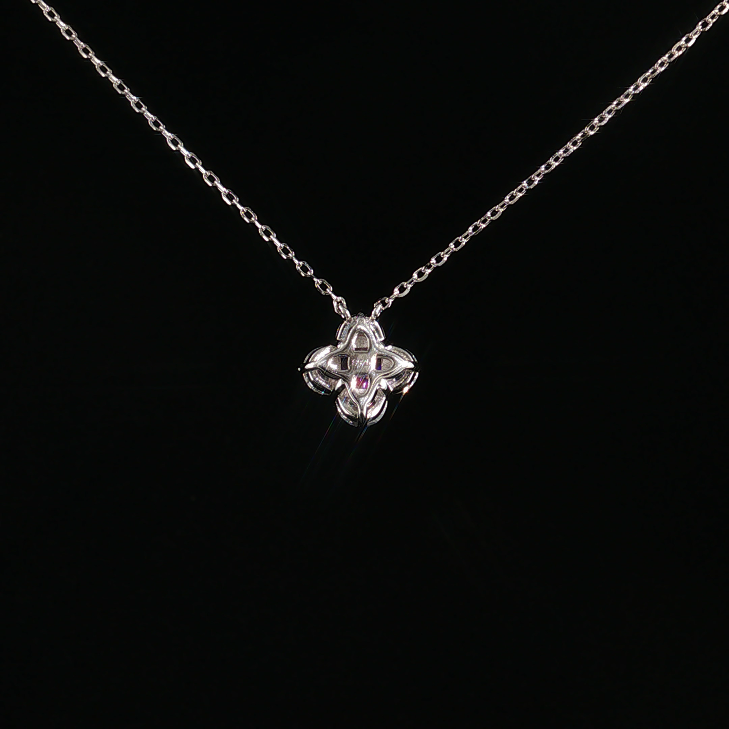 Tourmaline Floral Pendant Sterling Silver Necklace