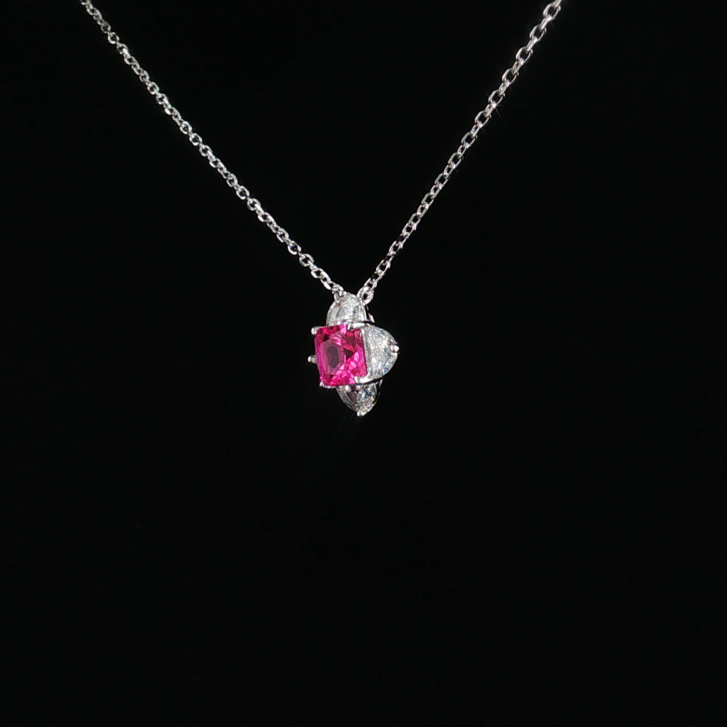 Alexandrite Quatrefoil Pendant Necklace in Sterling Silver