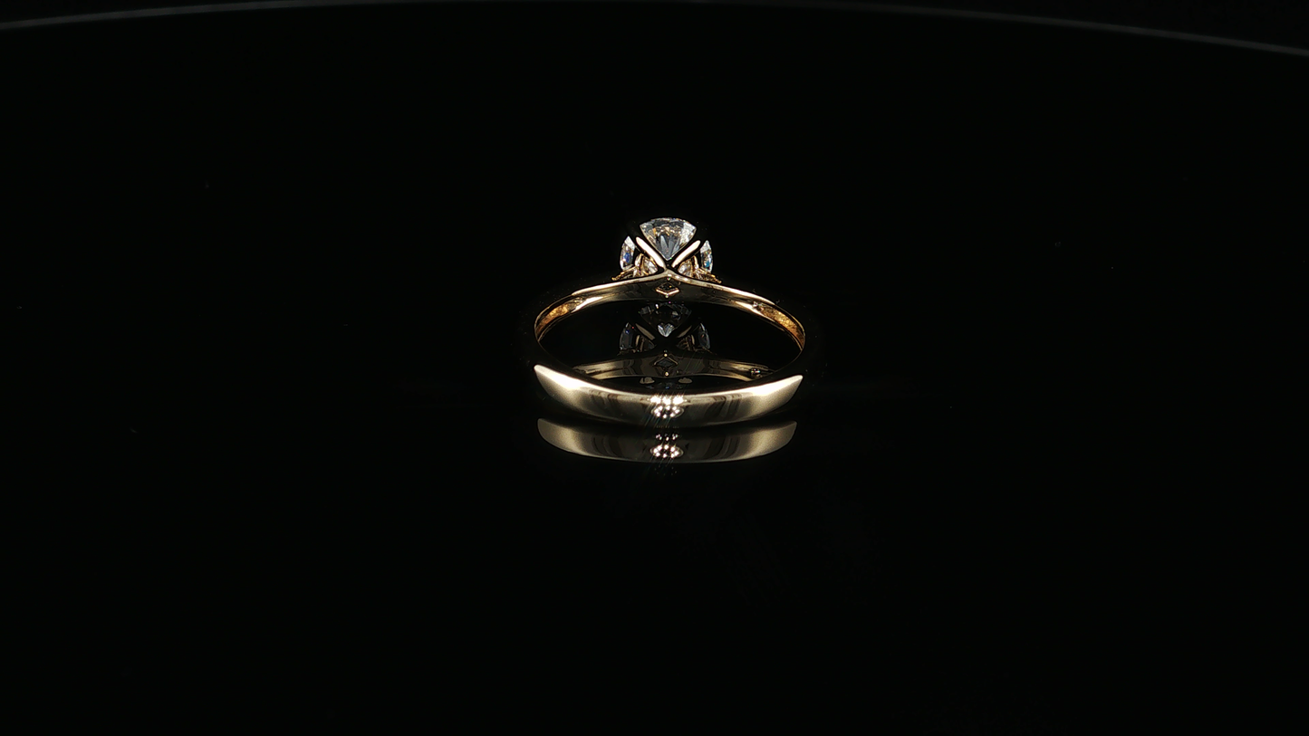 Classic Round Diamond Solitaire Ring in Yellow Gold