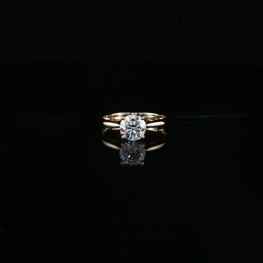 Classic Round Diamond Solitaire Ring in Yellow Gold