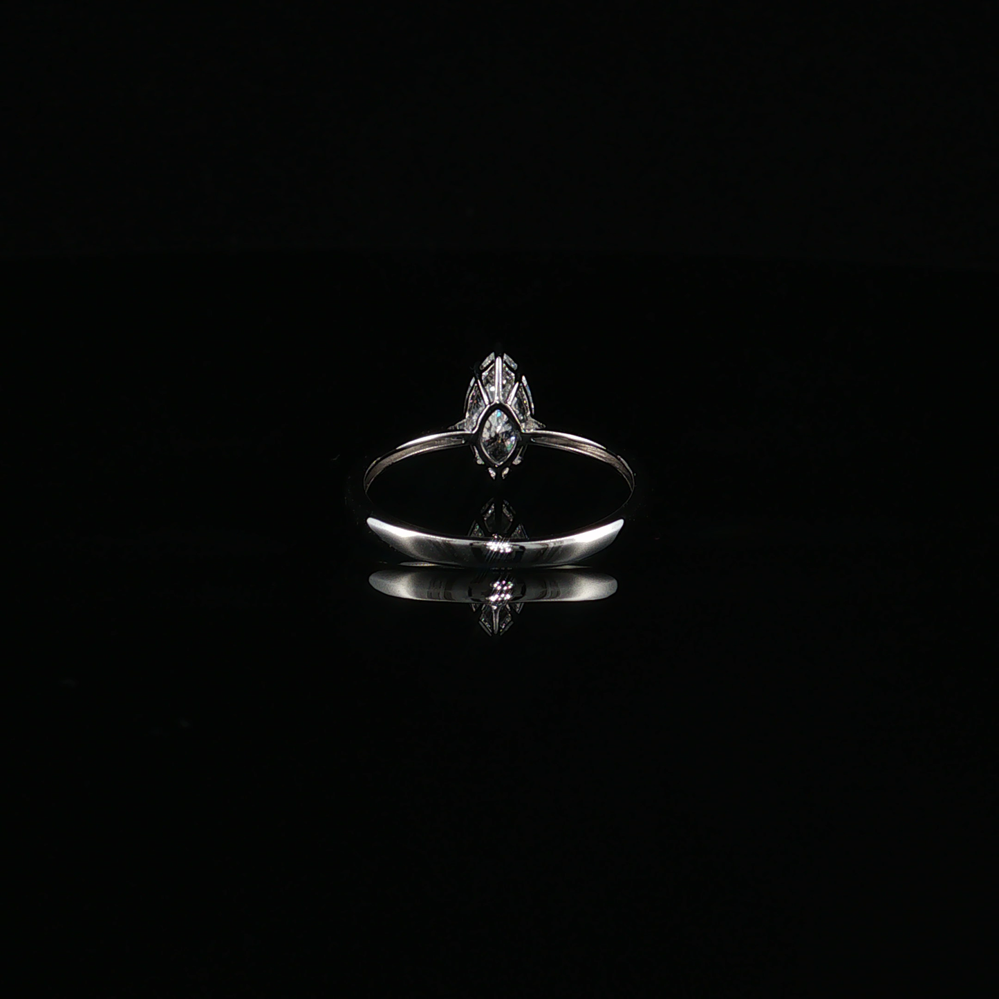 Marquise Cut LG Diamond Solitaire Ring in 10k White Gold