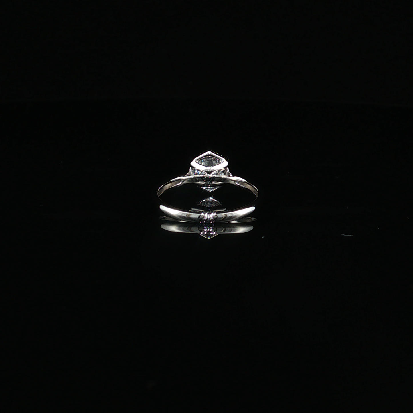 White Gold Round Lab-Diamond Split Shank Solitaire Ring