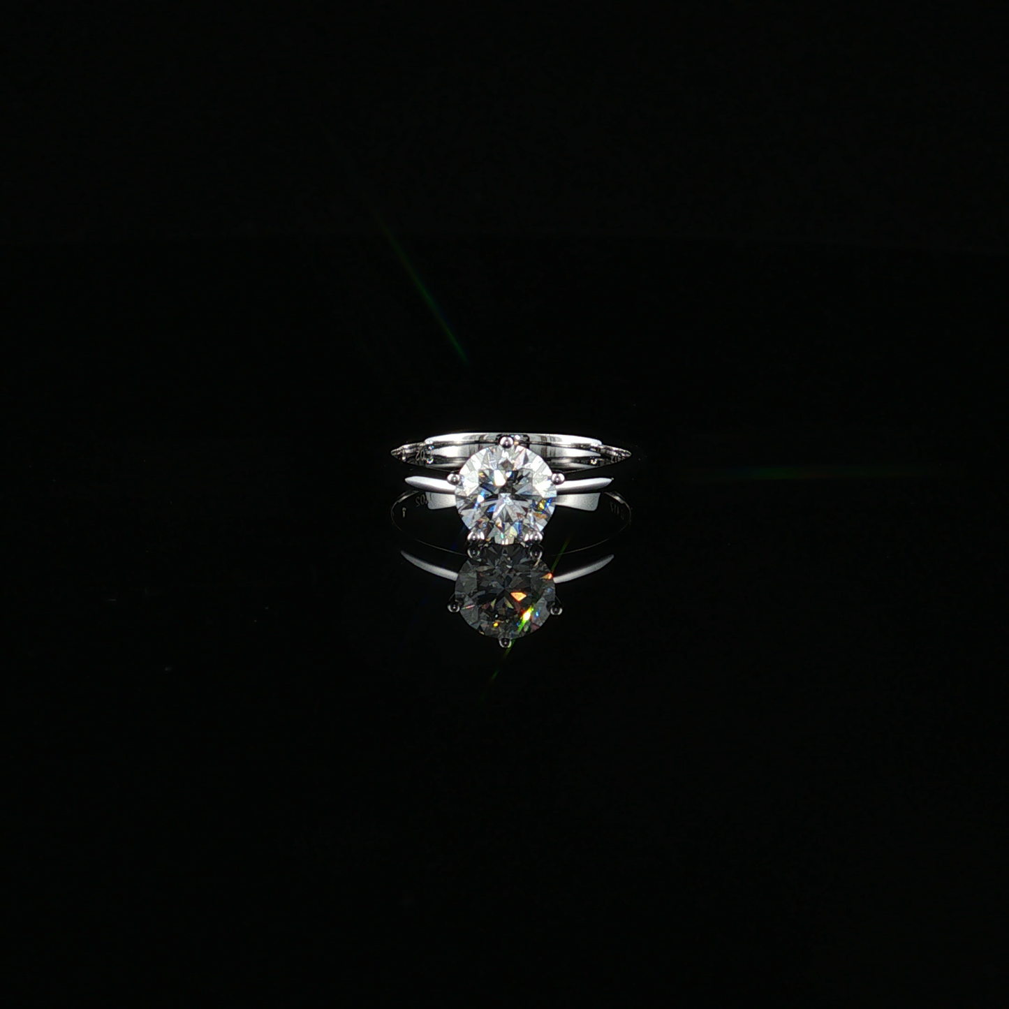 White Gold Round Cut Lab-Diamond Solitaire Ring