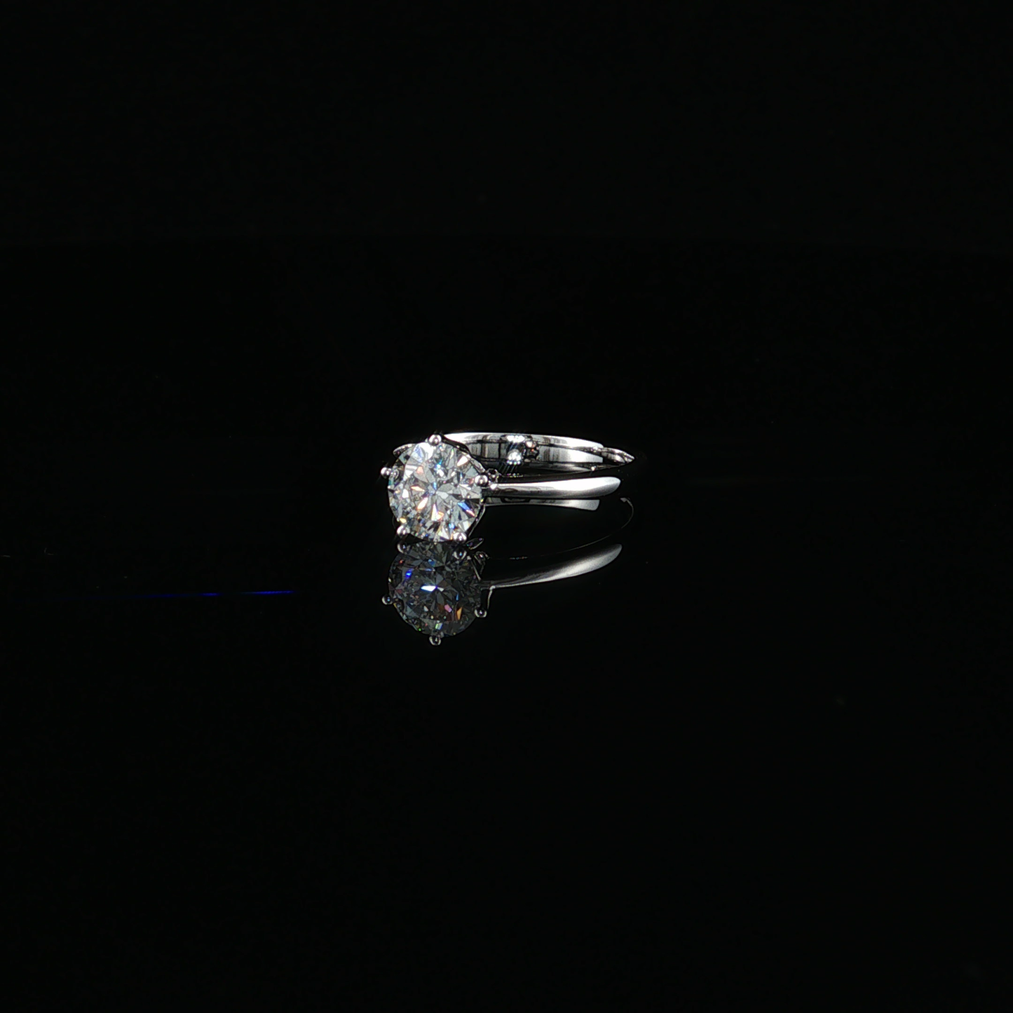 White Gold Round Cut Lab-Diamond Solitaire Ring