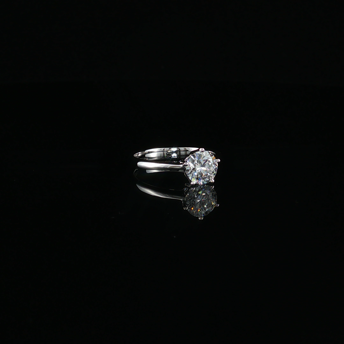 White Gold Round Cut Lab-Diamond Solitaire Ring