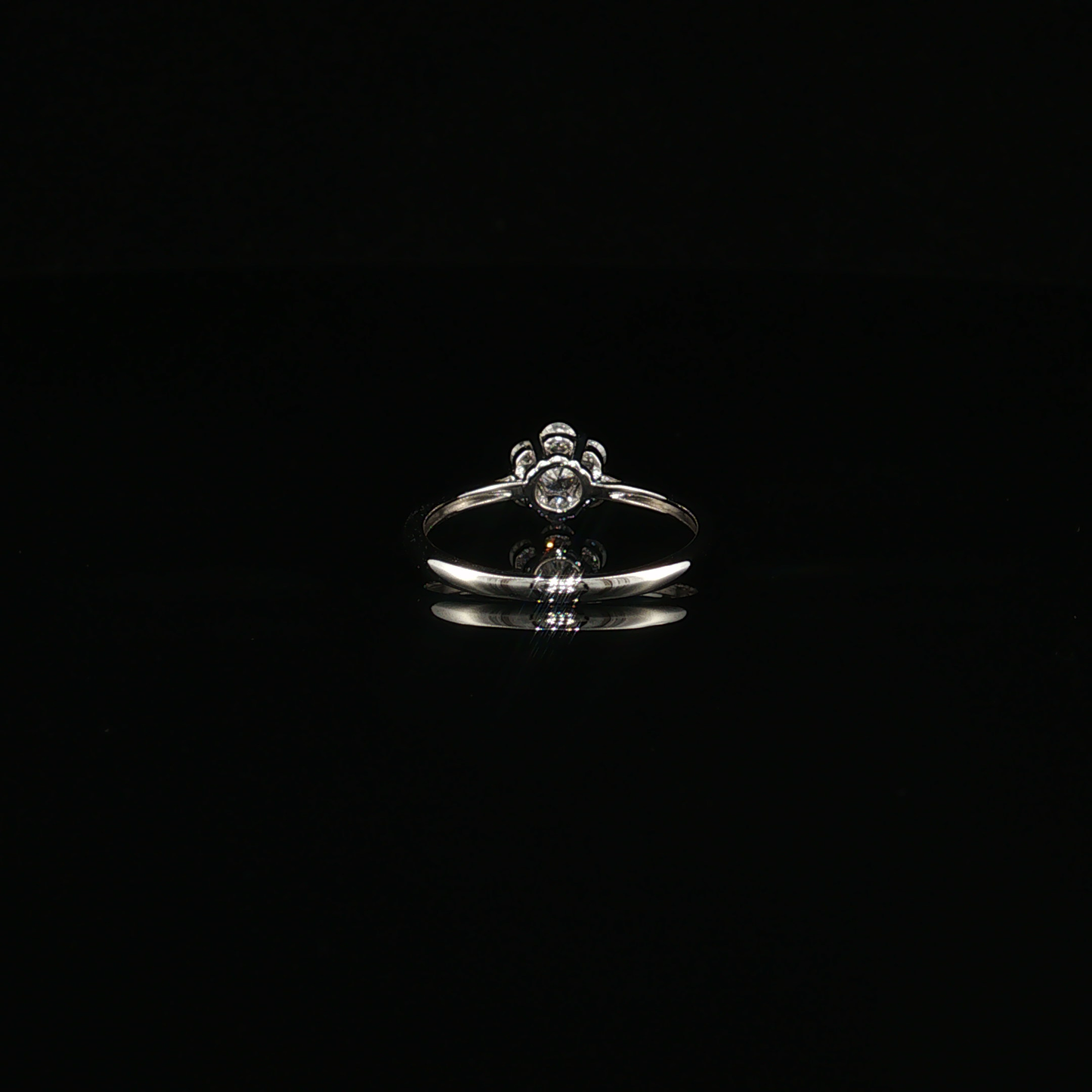Lab-Diamond Floral Cluster Ring in White Gold