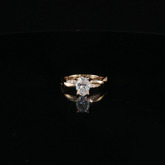 Oval Lab Diamond Twisted Bypass Ring in Yellow Gold