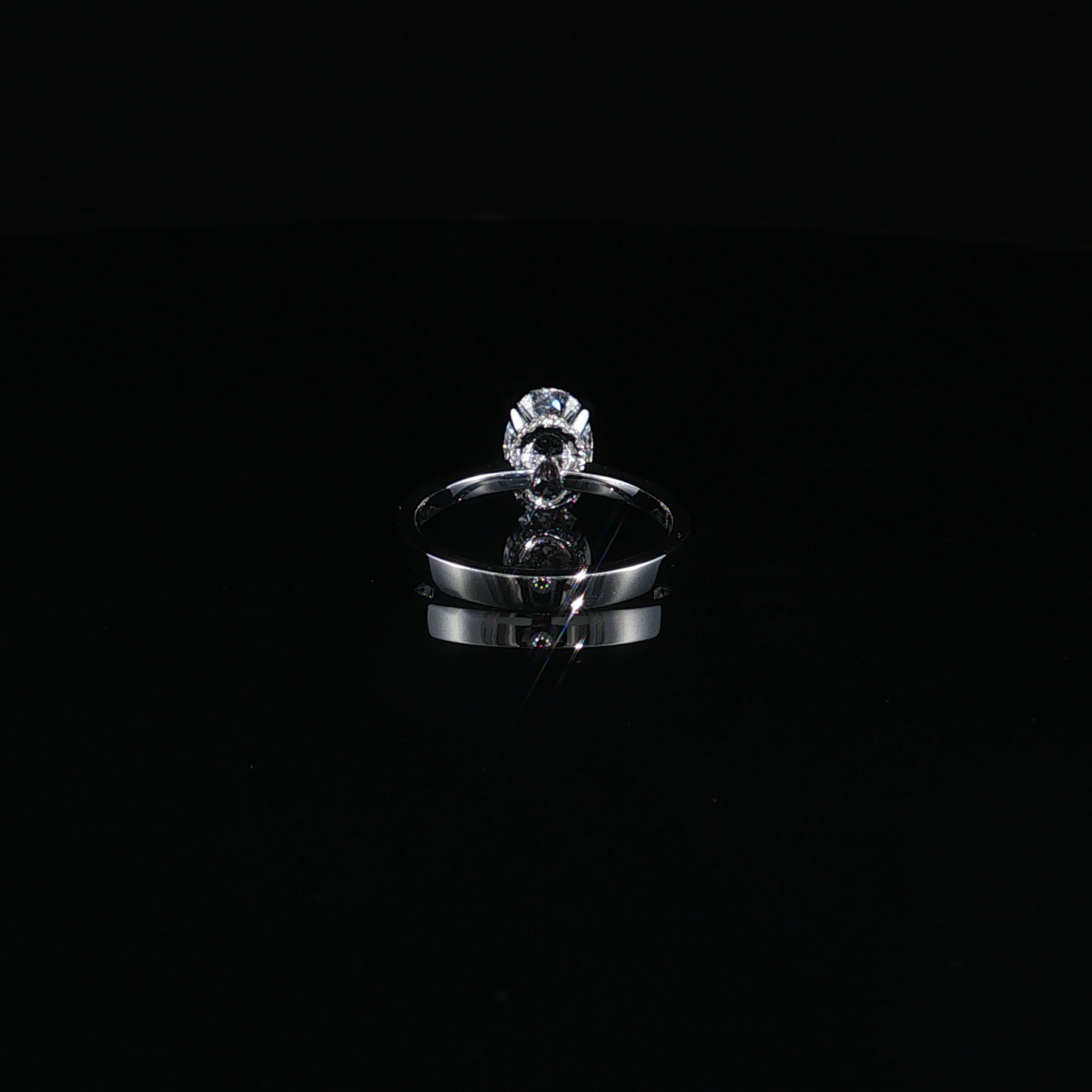 Oval Cut Lab Diamond Solitaire Ring in White Gold