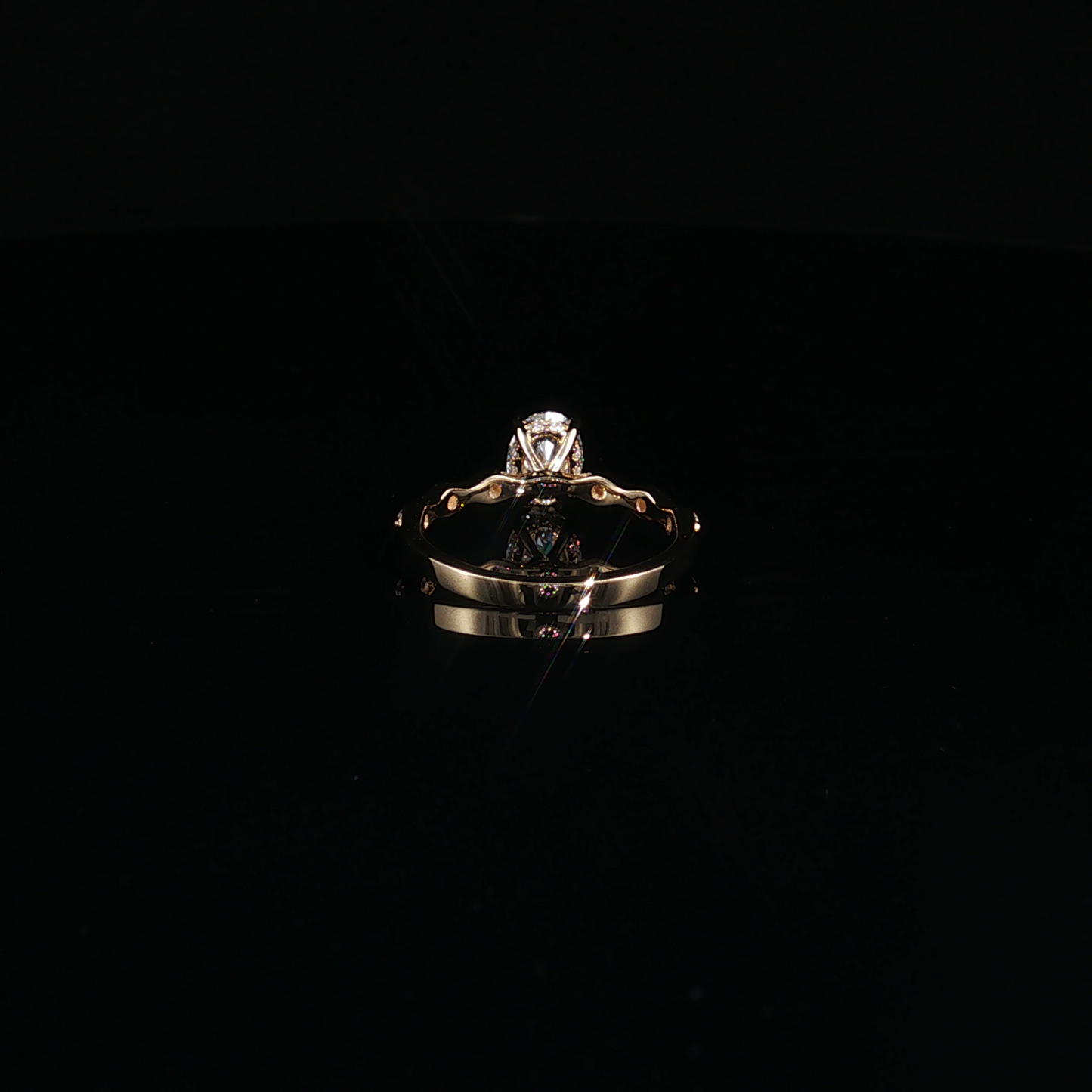Oval Lab-Diamond Solitaire Ring in Yellow Gold
