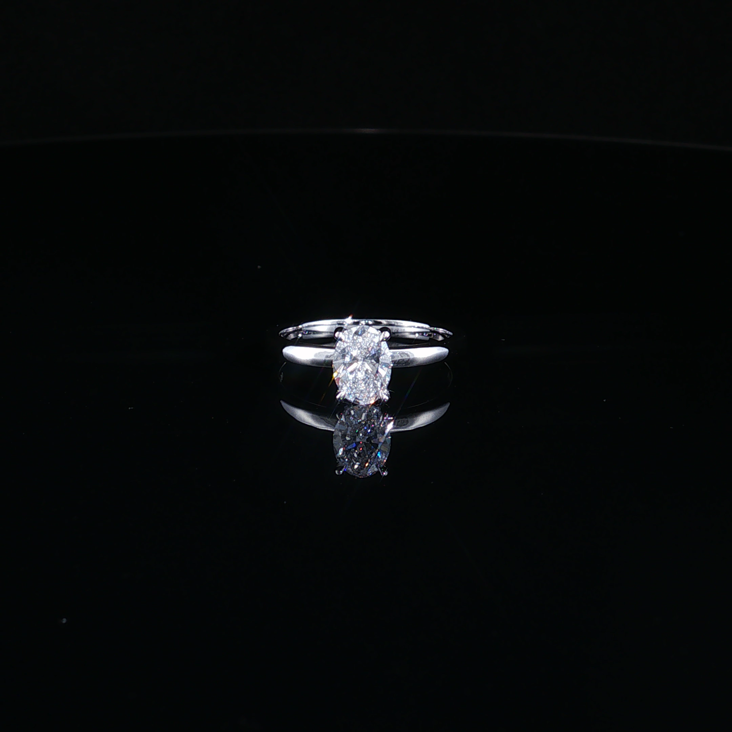 Oval Cut Lab-Diamond Solitaire Ring in White Gold
