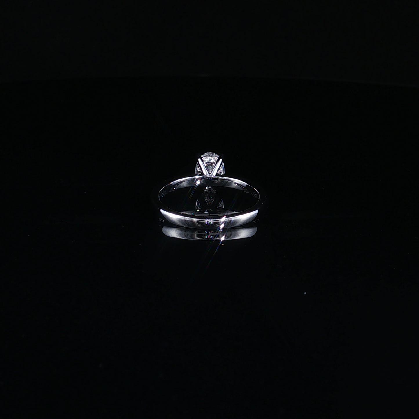 Oval Cut Lab-Diamond Solitaire Ring in White Gold