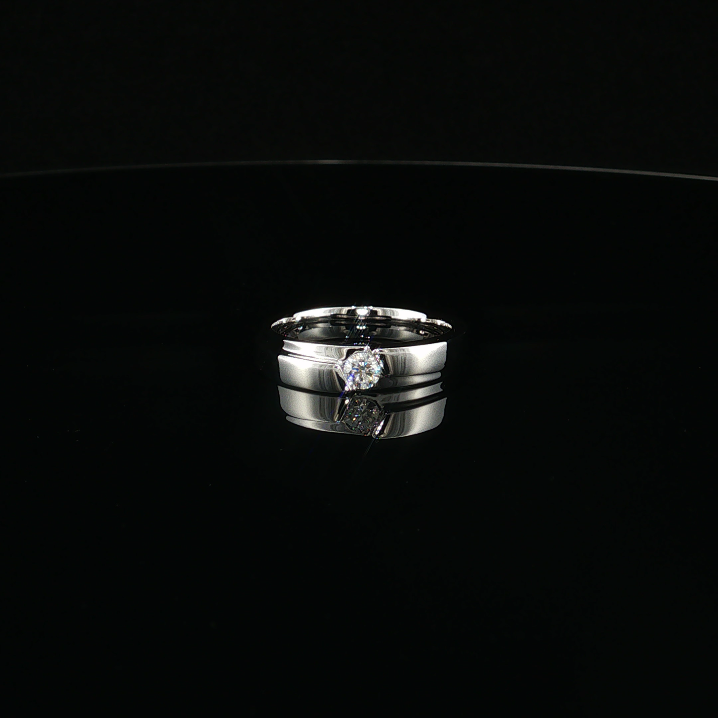 Modern Lab-Diamond Solitaire Ring in White Gold