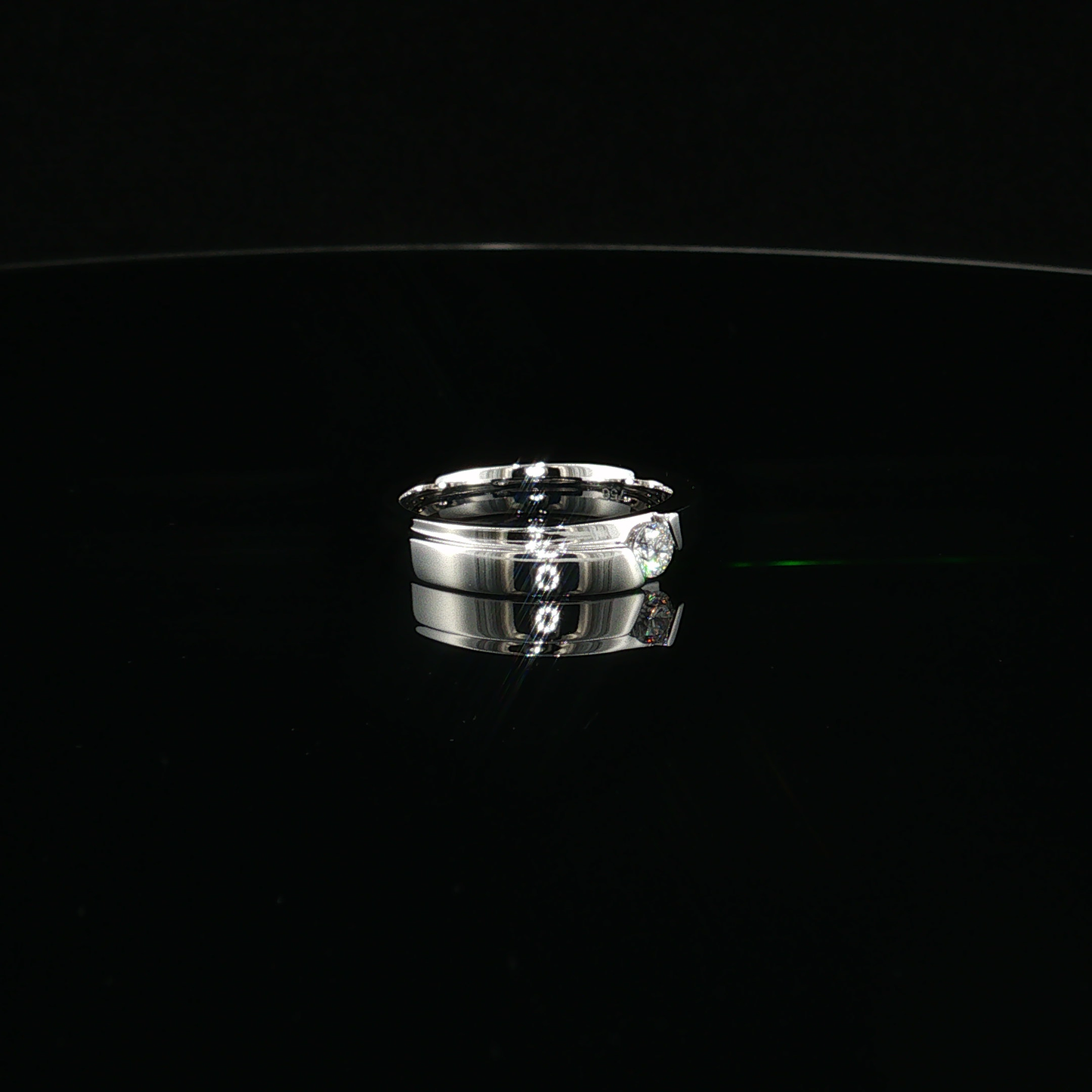 Modern Lab-Diamond Solitaire Ring in White Gold